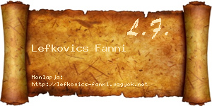 Lefkovics Fanni névjegykártya