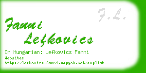 fanni lefkovics business card
